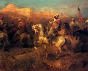Arab Horsemen On The March - 阿道夫·施赖尔
